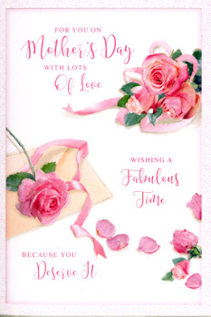 The Mother's Day card depicted here has the graceful charm of a hand-arranged bouquet translated onto paper, with every element carefully composed in soft pinks and whites. At the heart of the design are generous rose blooms, their petals layered in spirals that appear almost three-dimensional. The palette moves delicately from light blush to deeper pink, with subtle shading giving the sense of velvety texture and gentle fullness. These roses are grouped in several loose clusters that drift diagonally across the card, suggesting movement and continuity, much like watching petals fall along Cranham's quiet paths on a breezy spring afternoon. Around the main clusters lie scattered petals, some overlapping softly, others resting alone against the background. They act as visual whispers of past moments-shared cups of tea, school runs, and quiet conversations between mother and child. A softly coloured ribbon loops through and around the largest grouping of roses, its curved lines echoing the natural shape of the blooms. Light glints faintly along its edge, hinting at a satin finish and reinforcing the sense of a lovingly wrapped gift. Flowing calligraphy-style text graces the central area, offering a heartfelt Mother's Day message in gentle, arcing strokes that feel personal and thoughtful. The background is uncluttered and bright, placing all attention on the roses and the words. The overall lighting is tender and even, with no harsh contrast, giving the card a calm, intimate atmosphere. This image evokes the feeling of selecting a card in a Cranham shop to accompany a freshly arranged bouquet from Flowers Cranham, an expression of deep gratitude and affection wrapped in timeless floral elegance.